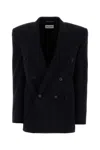 Saint Laurent Show Version Double-breasted Lapel Jacket In Black