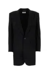 Saint Laurent Black Single Breasted Blazer In Black