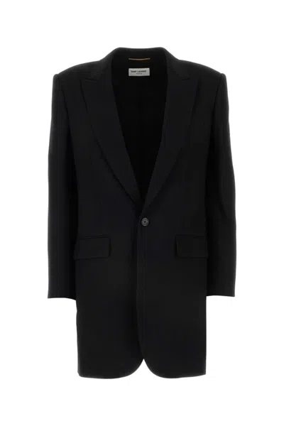 SAINT LAURENT BLACK SINGLE BREASTED BLAZER