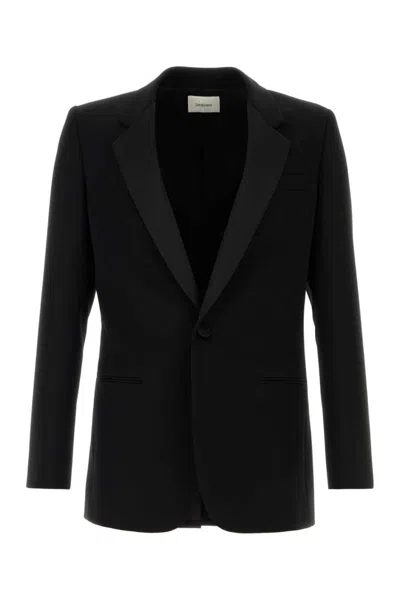SAINT LAURENT BLACK SINGLE-BREASTED BLAZER