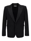 Saint Laurent Oversized Single-breasted Tuxedo Blazer In Black