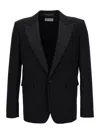 Saint Laurent Oversized Single-breasted Tuxedo Blazer In Black