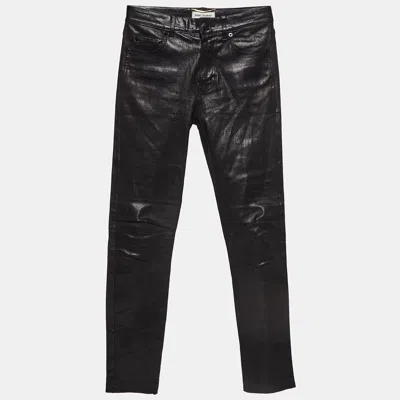 Pre-owned Saint Laurent Black Skinny Leather Pants S