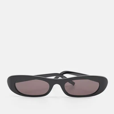 Pre-owned Saint Laurent Black Sl 557 Shade Oval Sunglasses