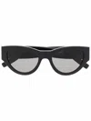 Saint Laurent Logo Cat-eye Sunglasses In Black