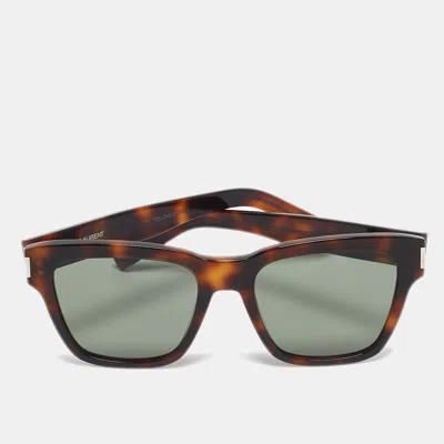 Pre-owned Saint Laurent Black Sl560 Square Sunglasses In Brown