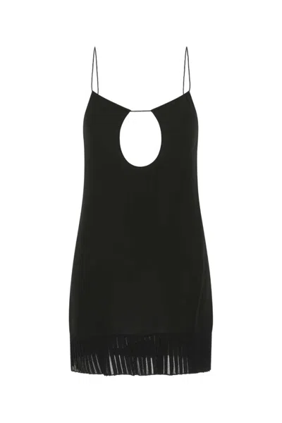 SAINT LAURENT BLACK SLEEVELESS SHORT DRESS