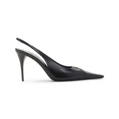 Saint Laurent Black Slingback Pumps