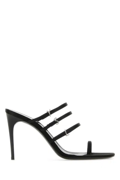 SAINT LAURENT BLACK SLIP ON HEELS