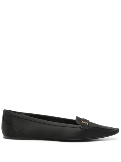 Saint Laurent Black Slip On Loafers