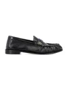 Saint Laurent Le Loafer Loafers In Polished Wrinkled Leather In Black