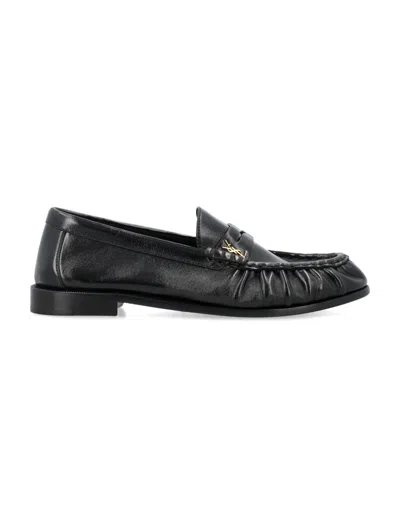 SAINT LAURENT BLACK SLIP ON LOAFERS