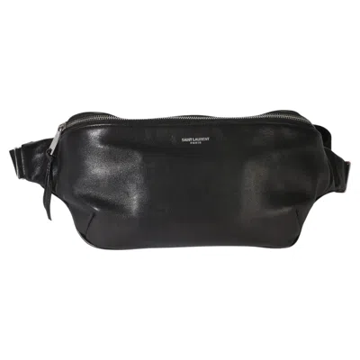 Pre-owned Saint Laurent Black Smooth Calfskin Marsupio Belt Bag