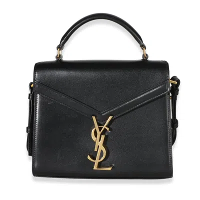 Pre-owned Saint Laurent Black Smooth Calfskin Mini Cassandra Top Handle Bag