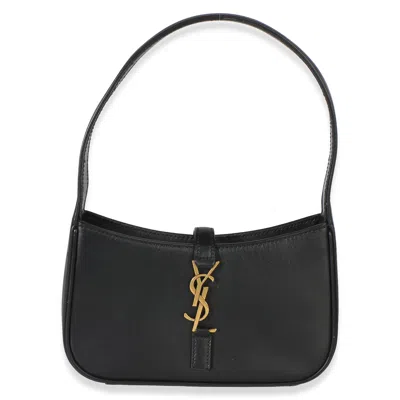 Pre-owned Saint Laurent Black Smooth Calfskin Mini Le 5 A 7 Hobo