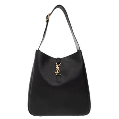 Saint Laurent Black Smooth Leather Le 5 A 7 Large Shoulder Bag