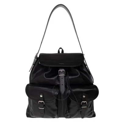 Saint Laurent Black Smooth Leather Shoulder Bag
