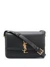 Saint Laurent Monogram Leather Shoulder Bag In Black