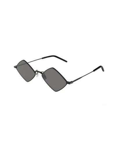 Saint Laurent Black Square Frame Sunglasses In Gray