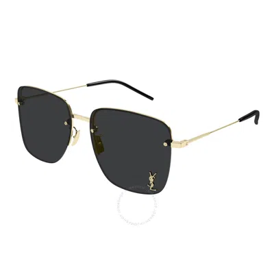 Saint Laurent Black Square Ladies Sunglasses Sl 312 M 013 58 In Gold Gold Brown