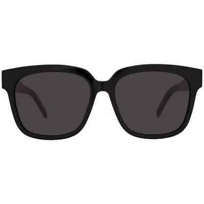 Pre-owned Saint Laurent Black Square Ladies Sunglasses Sl M40/f 001 55 Sl M40/f 001 55 In Gray