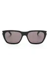 Saint Laurent Logo-engraved-arm Cat-eye Sunglasses In Black