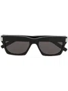 Saint Laurent Black Square Sunglasses In Black