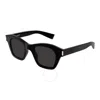 Saint Laurent Black Square Unisex Sunglasses Sl 592 001 47 In Black