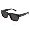 Saint Laurent Black Square Unisex Sunglasses Sl 615 001 55