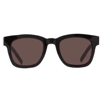 Pre-owned Saint Laurent Black Square Unisex Sunglasses Sl M124 001 49 Sl M124 001 49