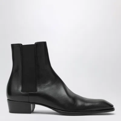 Saint Laurent Black Leather Chelsea Stanton Ankle Boots