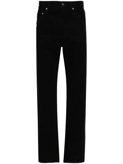 SAINT LAURENT BLACK STRAIGHT BAGGY DENIM TROUSERS