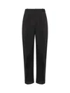 Saint Laurent Cashmere And Wool Flannel 90s Striped Pants In Black