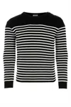 Saint Laurent Men Embroidered Cotton Blend Sweater In Black