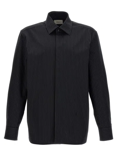SAINT LAURENT BLACK STRIPED SHIRT