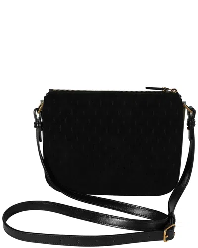 Saint Laurent Black Suede All-over Monogram Bag (authentic Pre-loved)