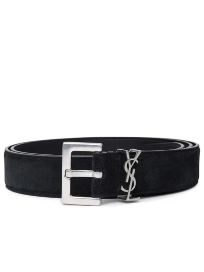 Saint Laurent Black Suede Belt