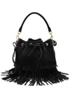 Saint Laurent Black Suede Fringe Emmanuelle Medium Bucket Bag (authentic Pre-loved)