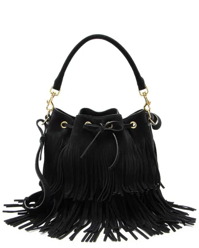 Saint Laurent Black Suede Fringe Emmanuelle Medium Bucket Bag (authentic Pre-loved)