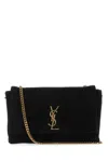 Saint Laurent Black Suede Medium Kate Shoulder Bag In Black