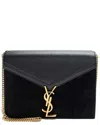 Saint Laurent Black Suede Monogram Cassandra Medium Chain Bag (authentic Pre-  Loved) In Black