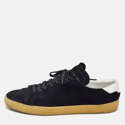 Pre-owned Saint Laurent Black Suede Soho Court Classic Low Top Sneakers Size 45