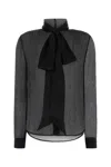 Saint Laurent Silk Shirt In Black