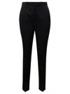 Saint Laurent Black Tailored Pants With Welt Pockets In Wool Woman In Multicolor