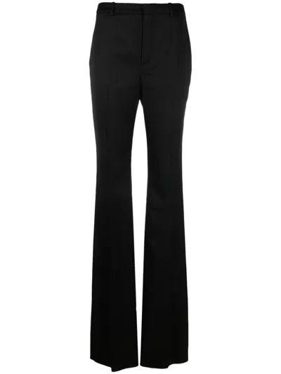 Saint Laurent Black Tailored Wool Pants In Noir