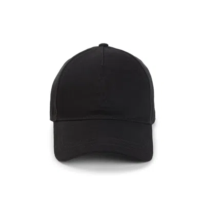 Saint Laurent Black Tonal Logo Curved Hat