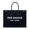 Saint Laurent Black Tote Bag With Brand Print In Black