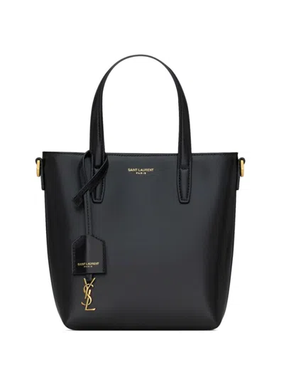 SAINT LAURENT BLACK TOY MINI SHOPPING BAG