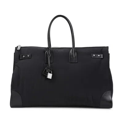 Saint Laurent Black Travel Bag With Spacious Interior And Smooth Texture