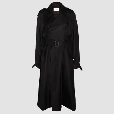 Saint Laurent Black Trench Coat In Noir